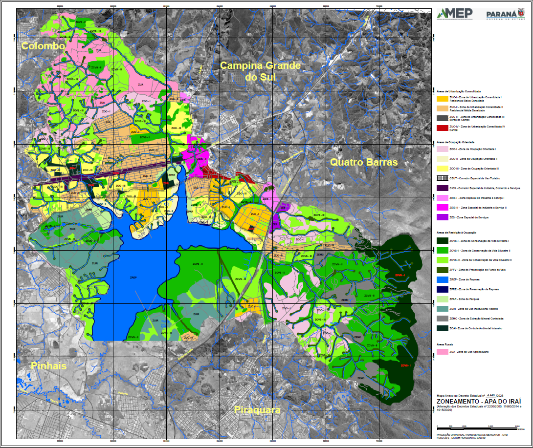 Zoneamento da APA do Iraí - Agência de Assuntos Metropolitanos do Paraná - AMEP