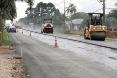 A Estrada do Cerne está ganhando asfalto novo, que fazem parte das obras de modernização da PR-090, entre Campo Magro e Curitiba.Foto: Jorge Woll/SEIL