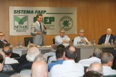 O evento foi na  sede da Federação da Agricultura do Paraná. 